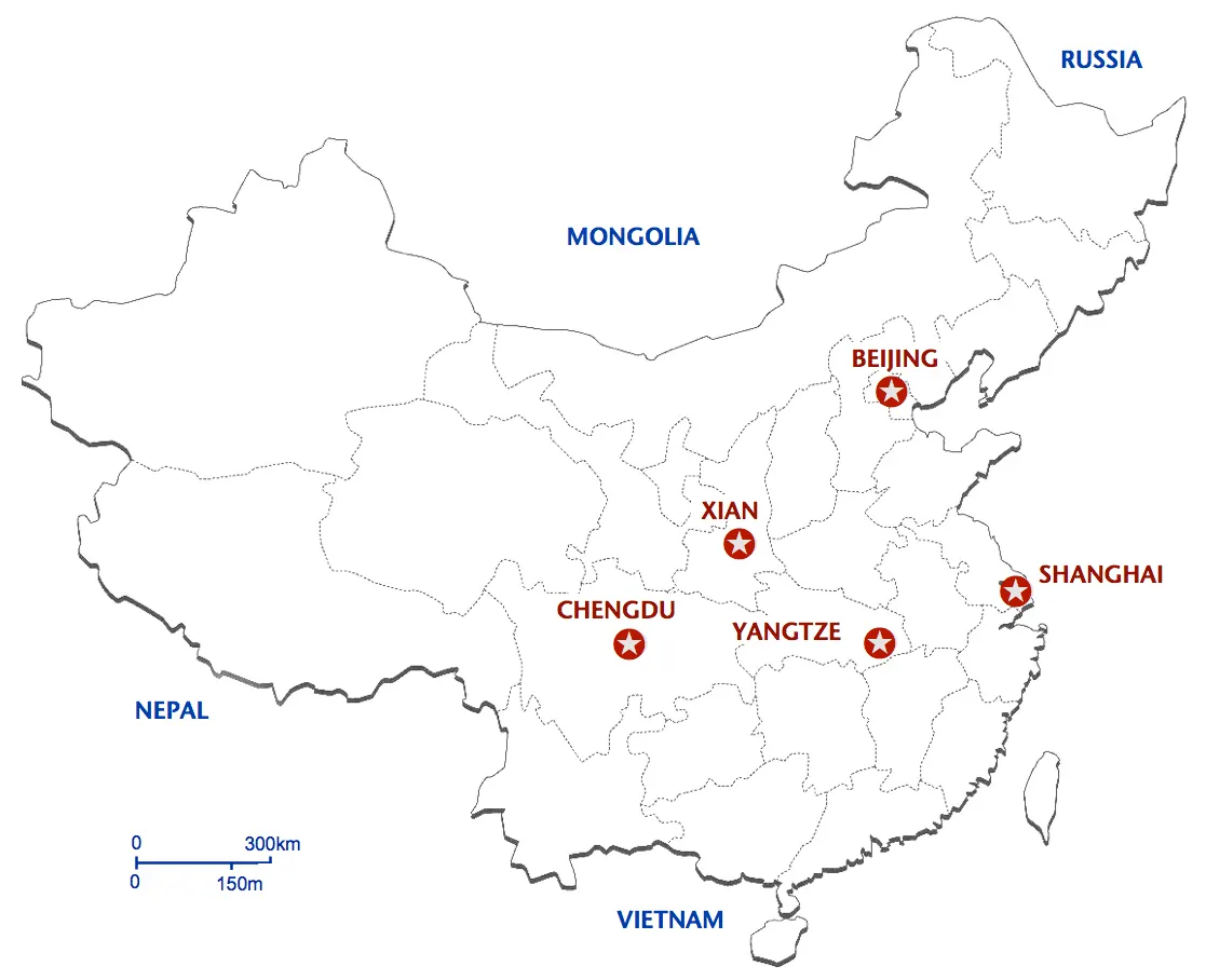 PG-04 Taste of China & Yangtze route map