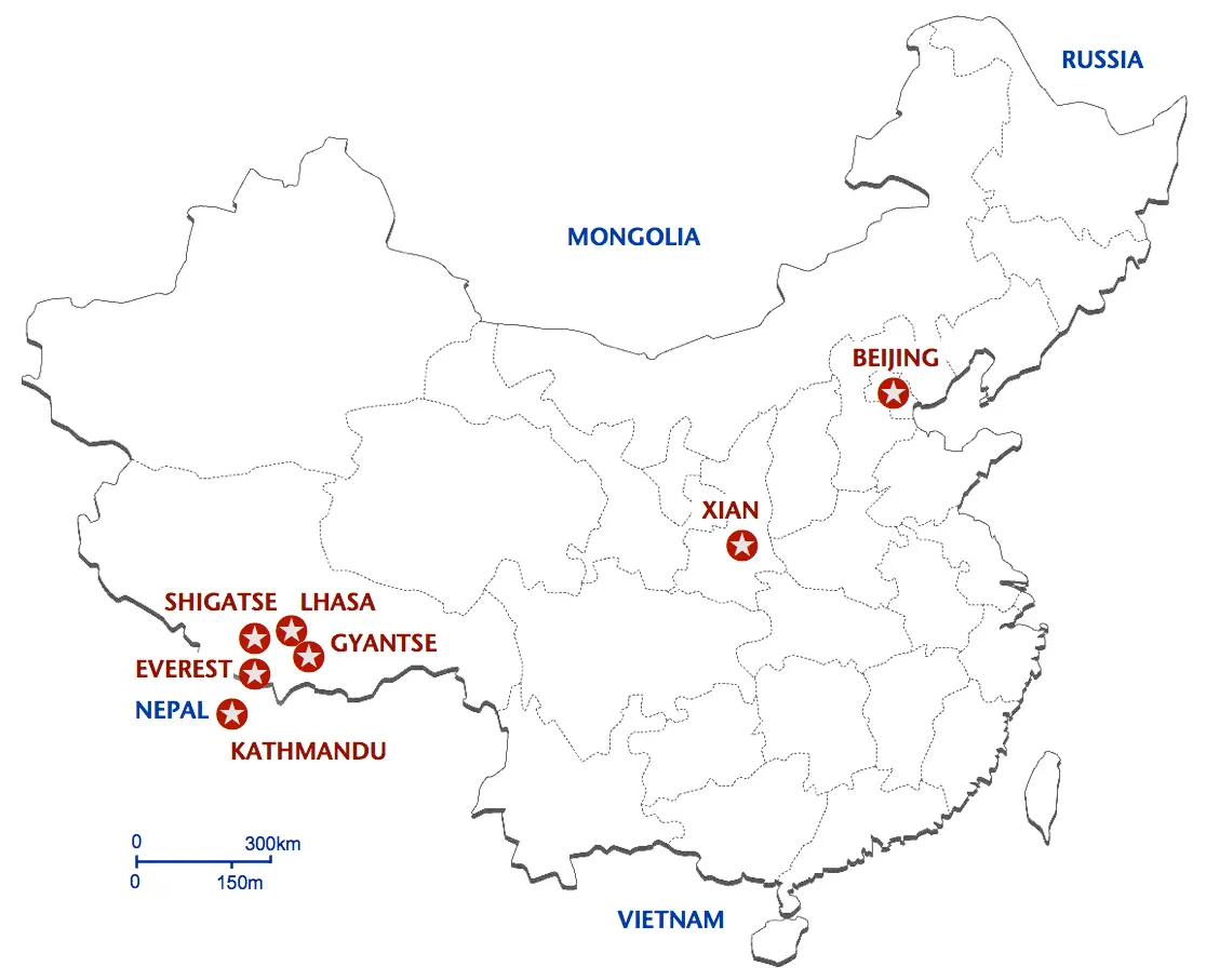 PG-06 Beijing to Kathmandu route map