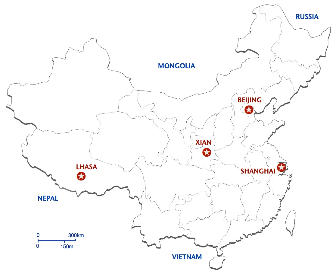 PG-07 Taste of China & Tibet route map