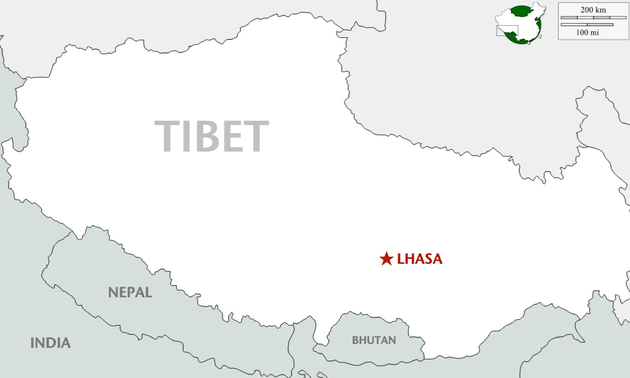 TT-01 Lhasa Express route map