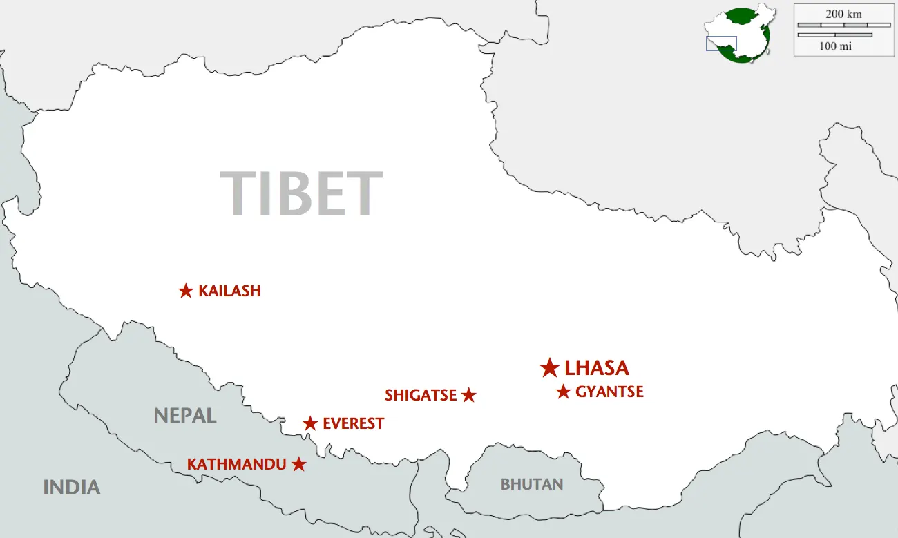 TT-05 Sacred Tibet route map
